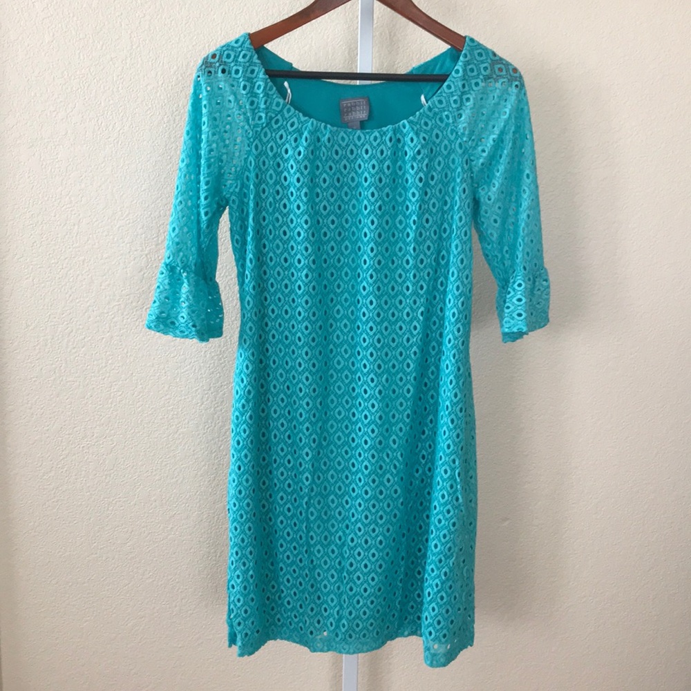 Rabbit Rabbit Rabbit Eyelet Dress Aqua Medium